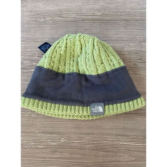 The North Face Knitted Mixed Wool Blend  /Fleece Olive Green Beanie - Picture 3 of 6